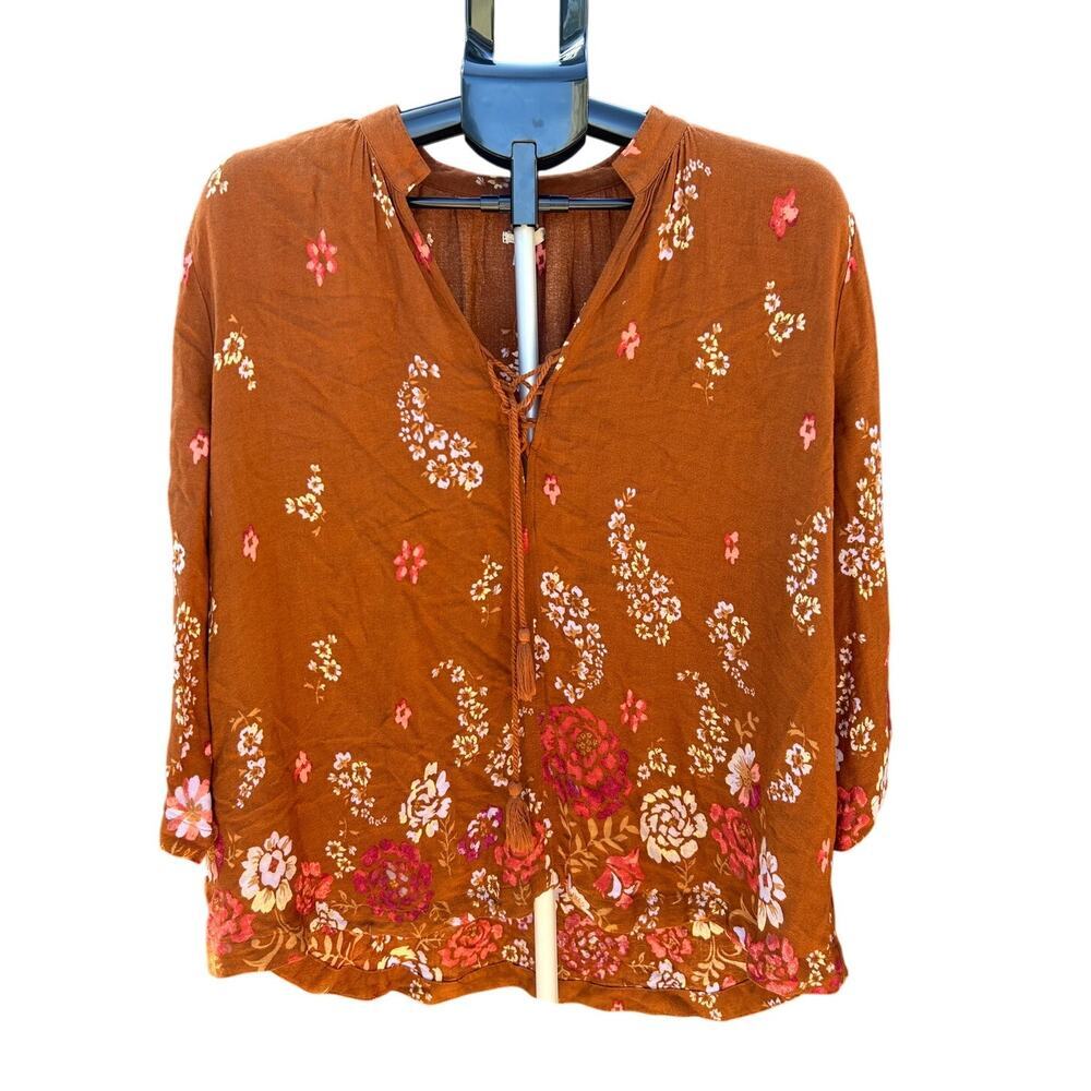 Ecote Urban Outfitters Embroidered Sleeve Boho Top Small